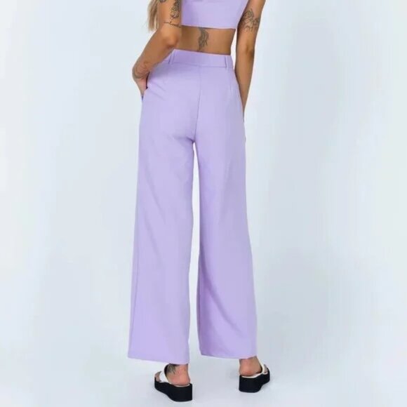 Lavender Wide-Leg Trousers - Picture 4 of 4